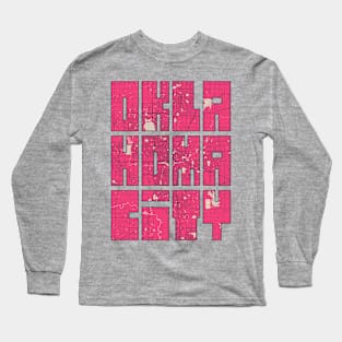 Oklahoma, USA City Map Typography - Blossom Long Sleeve T-Shirt